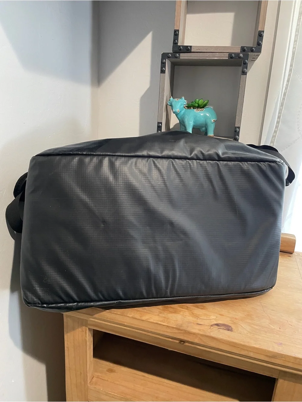 Oakley Motion 42 canvas bag in black features a waterproof roll-top design.